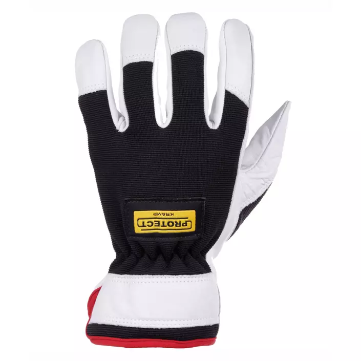 Kramp mounting gloves in leather / spandex, Black/White, large image number 0