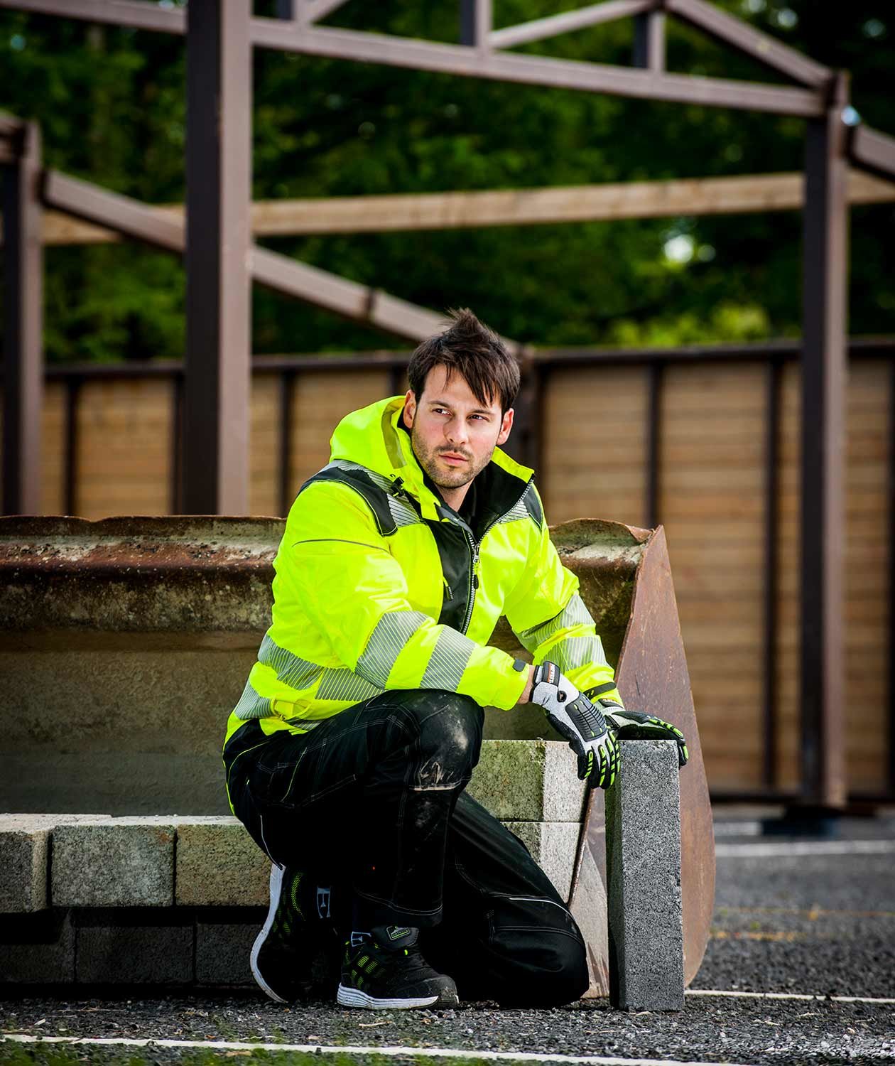 Portwest PW3 vinterjakke, Hi-vis Gul/Svart, large image number 2