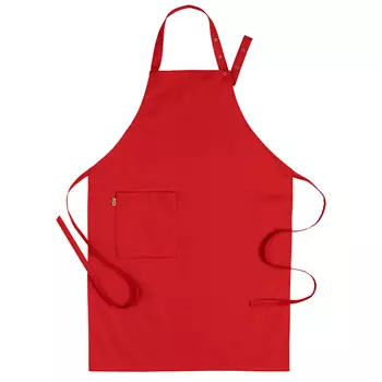 Segers 4579 bib apron with pocket, Red
