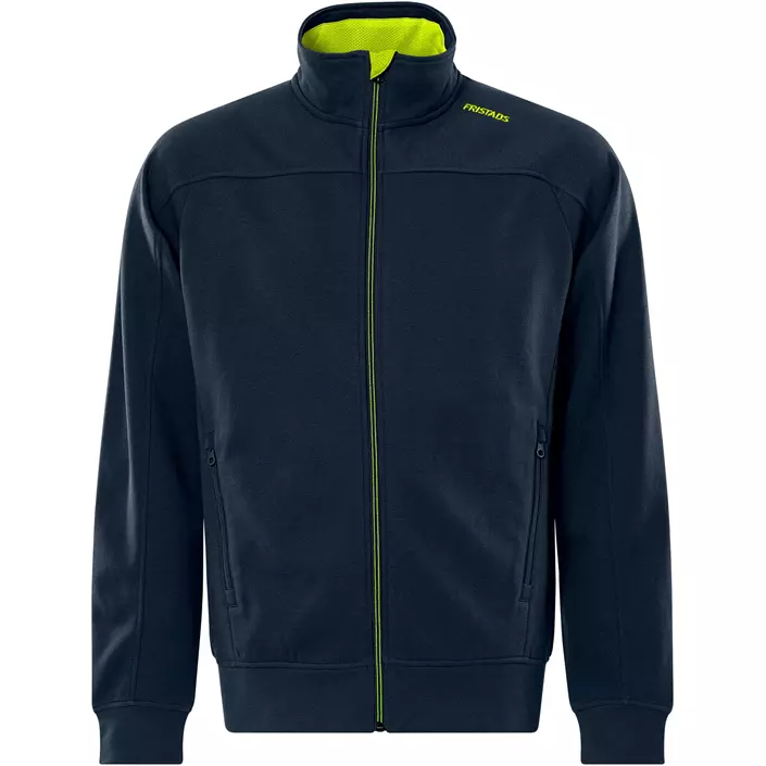Fristads cardigan 7552 GSM, Mørk Marine/Hi-Vis Gul, large image number 0