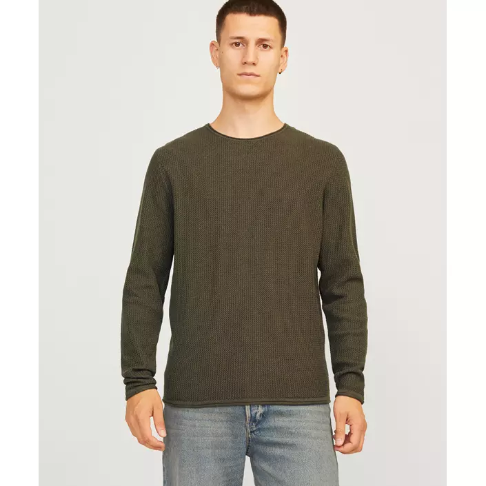 Jack & Jones JJECOOPER striktrøje, Olive night, large image number 1