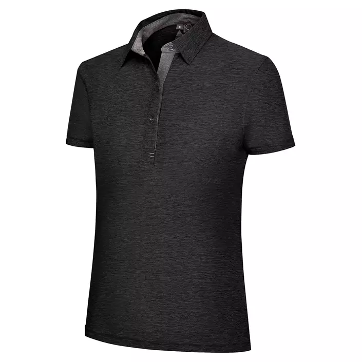 Pitch Stone women's polo shirt, Black melange, large image number 0