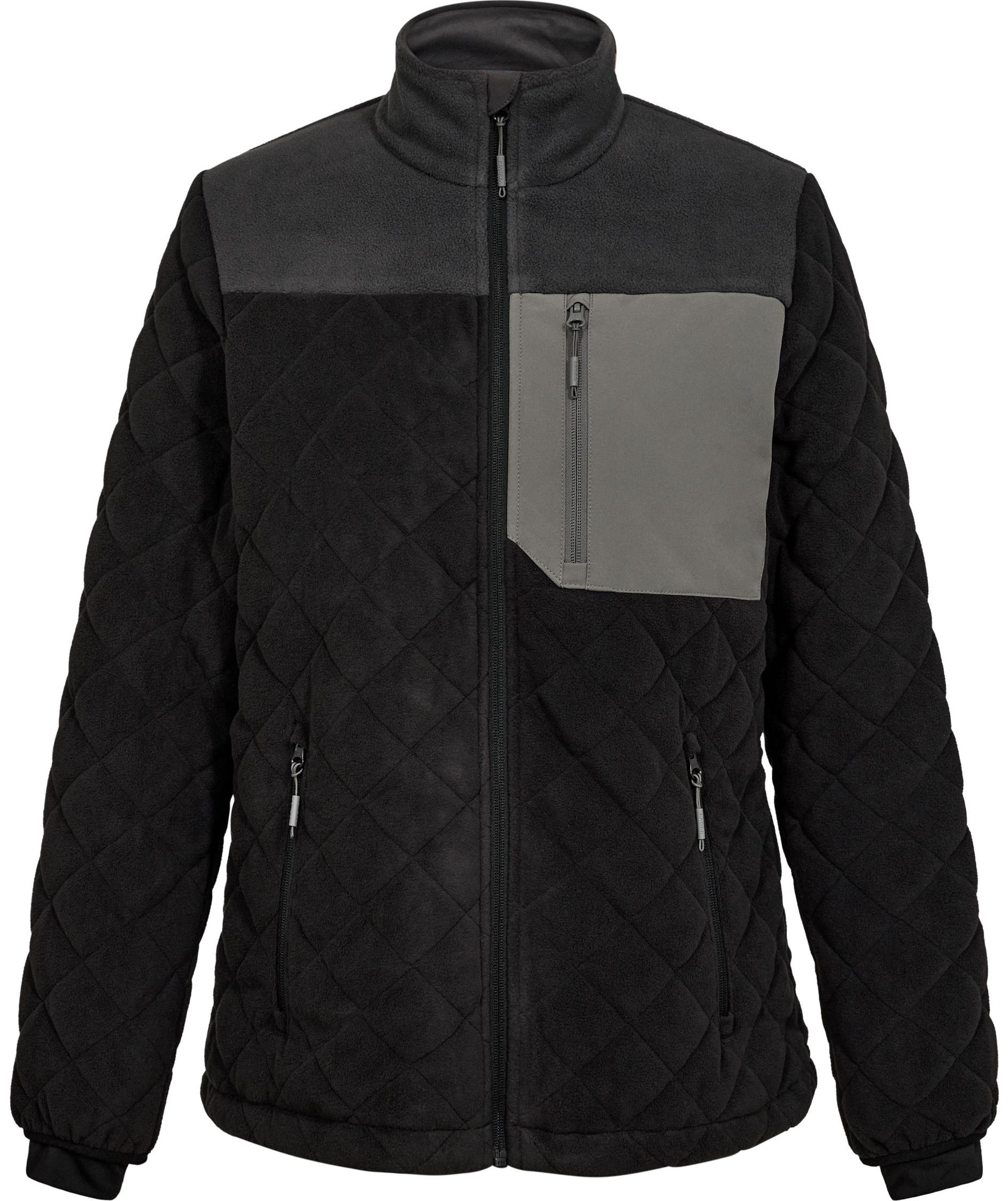 Engel Entire quilted women's fleece jacket, Black/Anthracite Grey, Black/Anthracite Grey, swatch