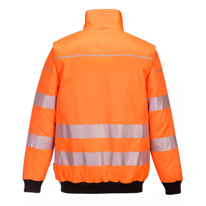 Portwest PW3 3-in-1 pilot jacket, Hi-Vis Orange/Black, large image number 2