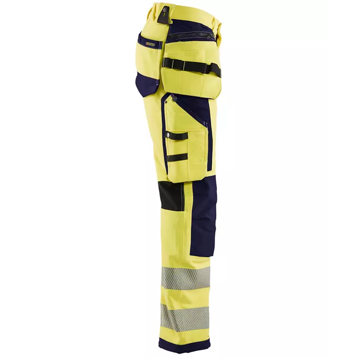 Blåkläder craftsman trousers full stretch, Hi-vis yellow/Marine blue, large image number 3