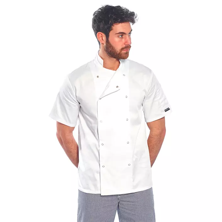 Portwest C733 short-sleeved chefs jacket, White, large image number 1