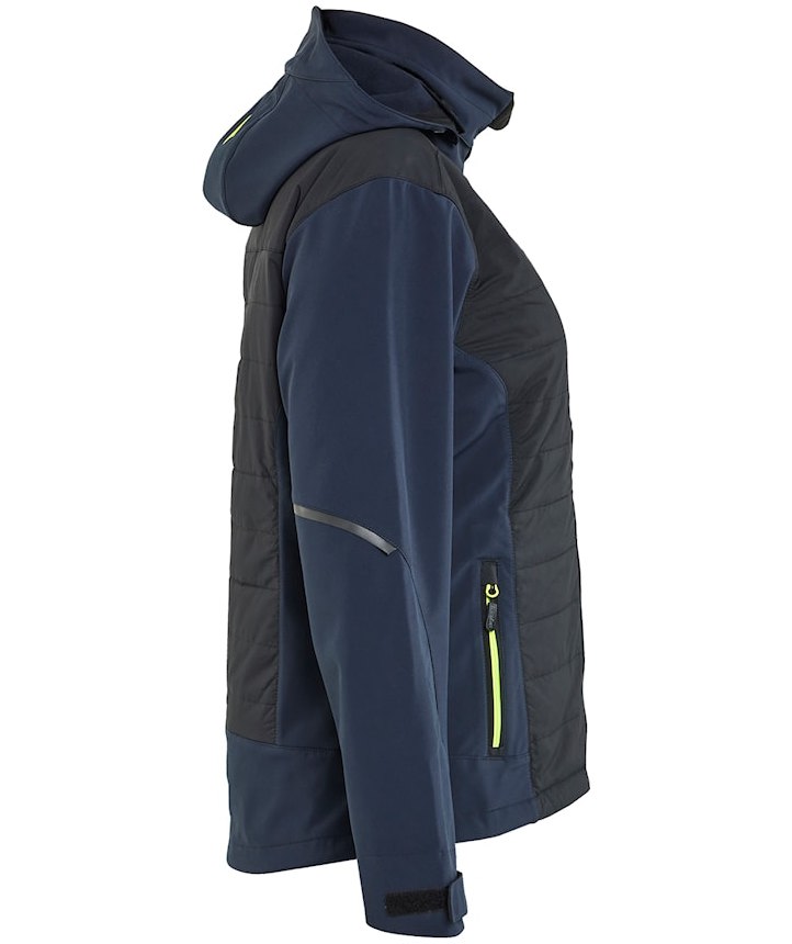 Bl&aring;kl&auml;der women's hybrid jacket, Dark Marine/Hi-Vis Yellow, large image number 2