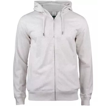 Clique Premium OC hoodie med blixtlås, Ljusgrå fläckig
