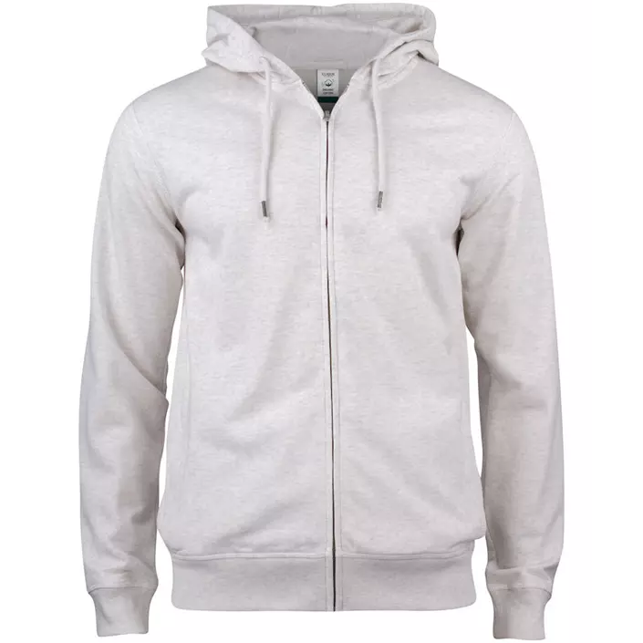 Clique Premium OC hoodie with full zipper, Light grey mottled, large image number 0