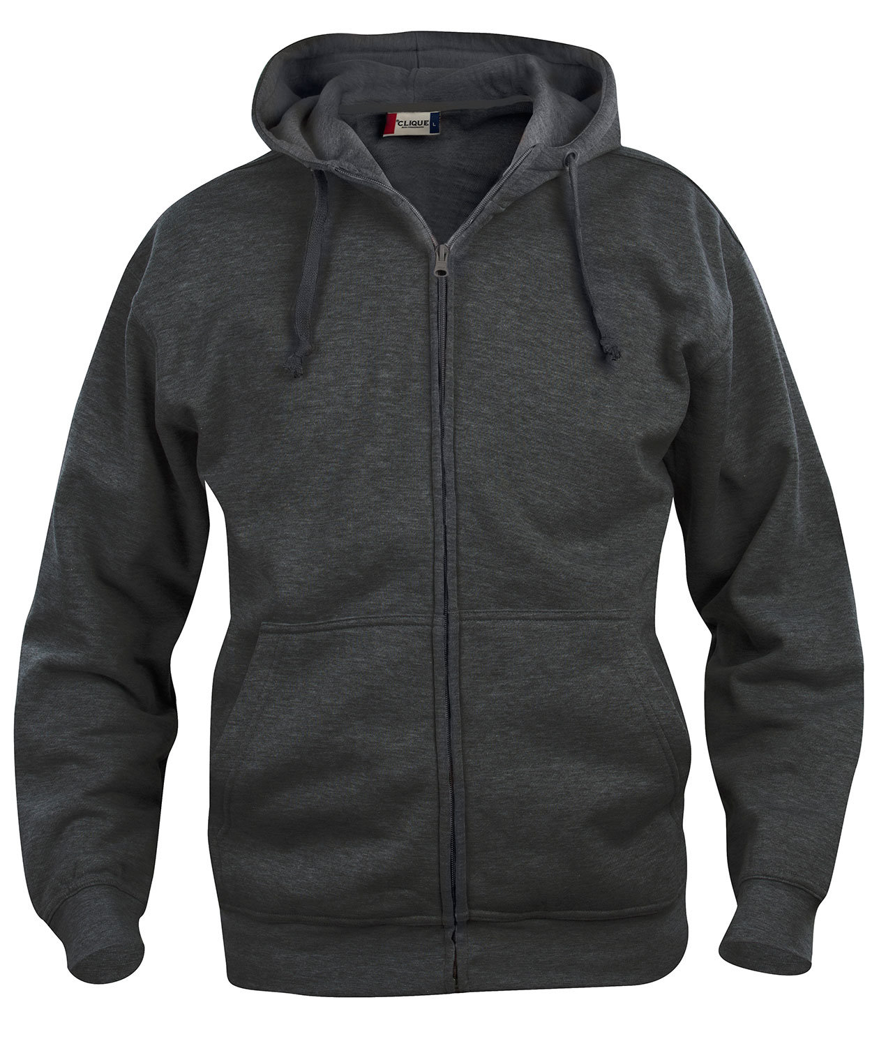 Clique Basic Hoody hoodie with full zipper, Antracit Melange, Antracit Melange, swatch