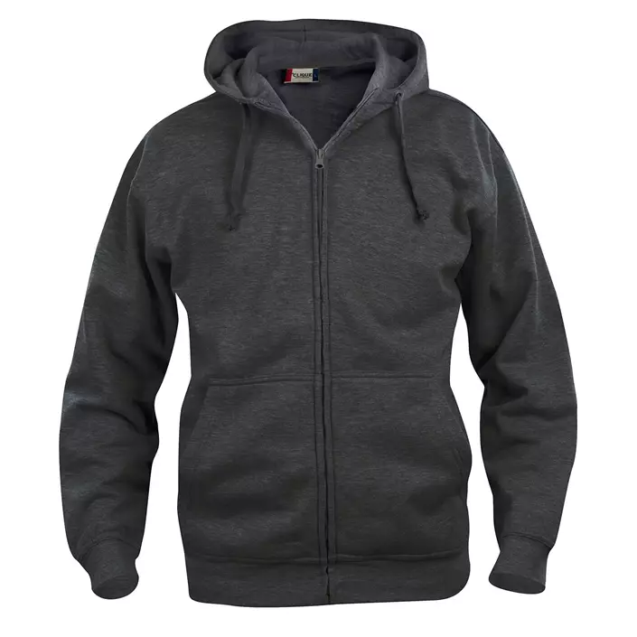 Clique Basic Hoody Full Zip hoodie med blixtlås, Antracitmelerad, large image number 0