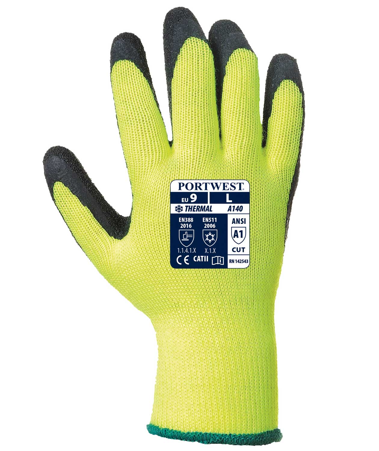 Portwest A140 vinter arbetshandskar, Gul/Svart