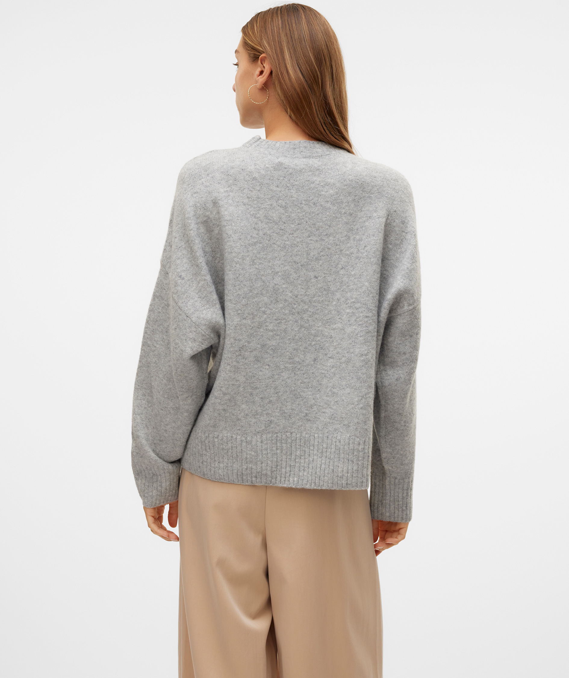 Vero Moda VMBOOM women's knitted pullover, Light Grey Melange, large image number 2