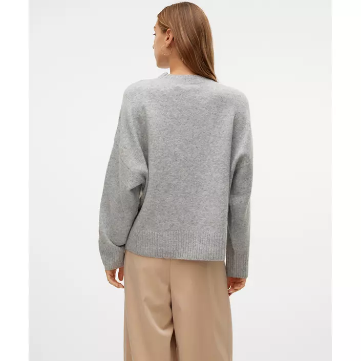 Vero Moda VMBOOM stickad tröja dam, Light Grey Melange, large image number 2