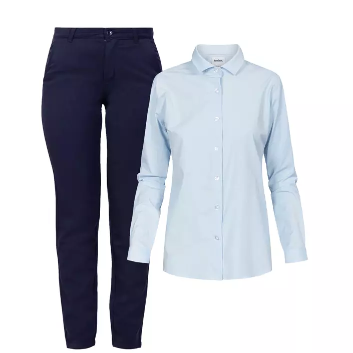Sett for damer med regular fit skjorte og chinos, , large image number 0