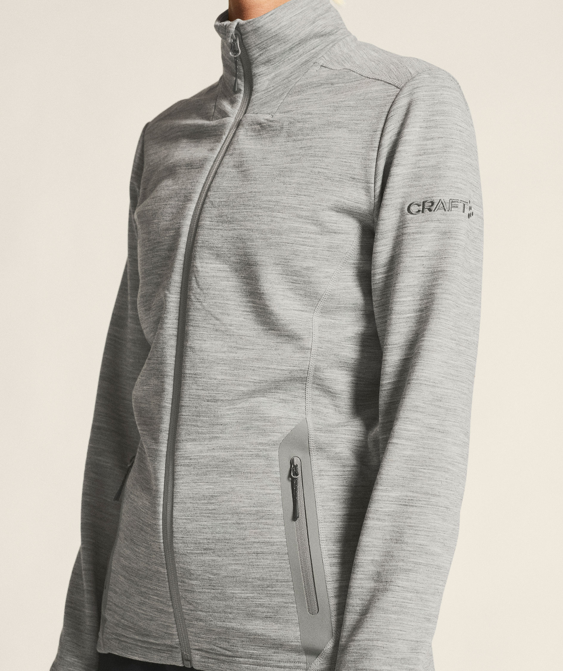 Craft PRO Explore Midlayer women's cardigan, Grey melange, large image number 3