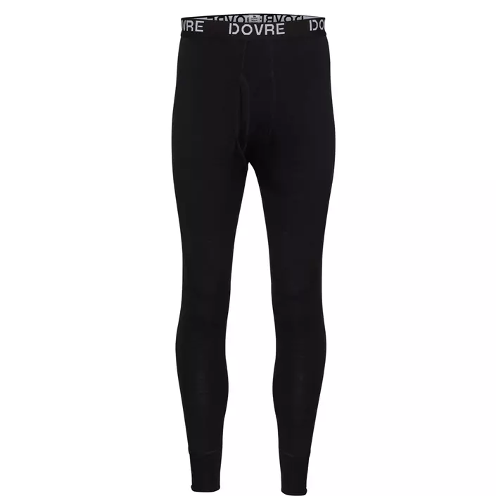 Dovre baselayer trousers with merino wool, Black, large image number 0