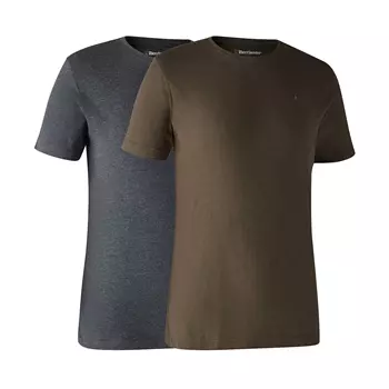 Deerhunter Basic 2-pack T-shirt, Brown Leaf Melange