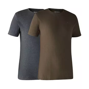 Deerhunter Basic 2-pack T-skjorte, Brown Leaf Melange