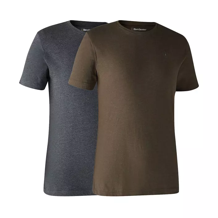 Deerhunter Basic 2-Pack T-Shirt, Brown Leaf Melange, large image number 0