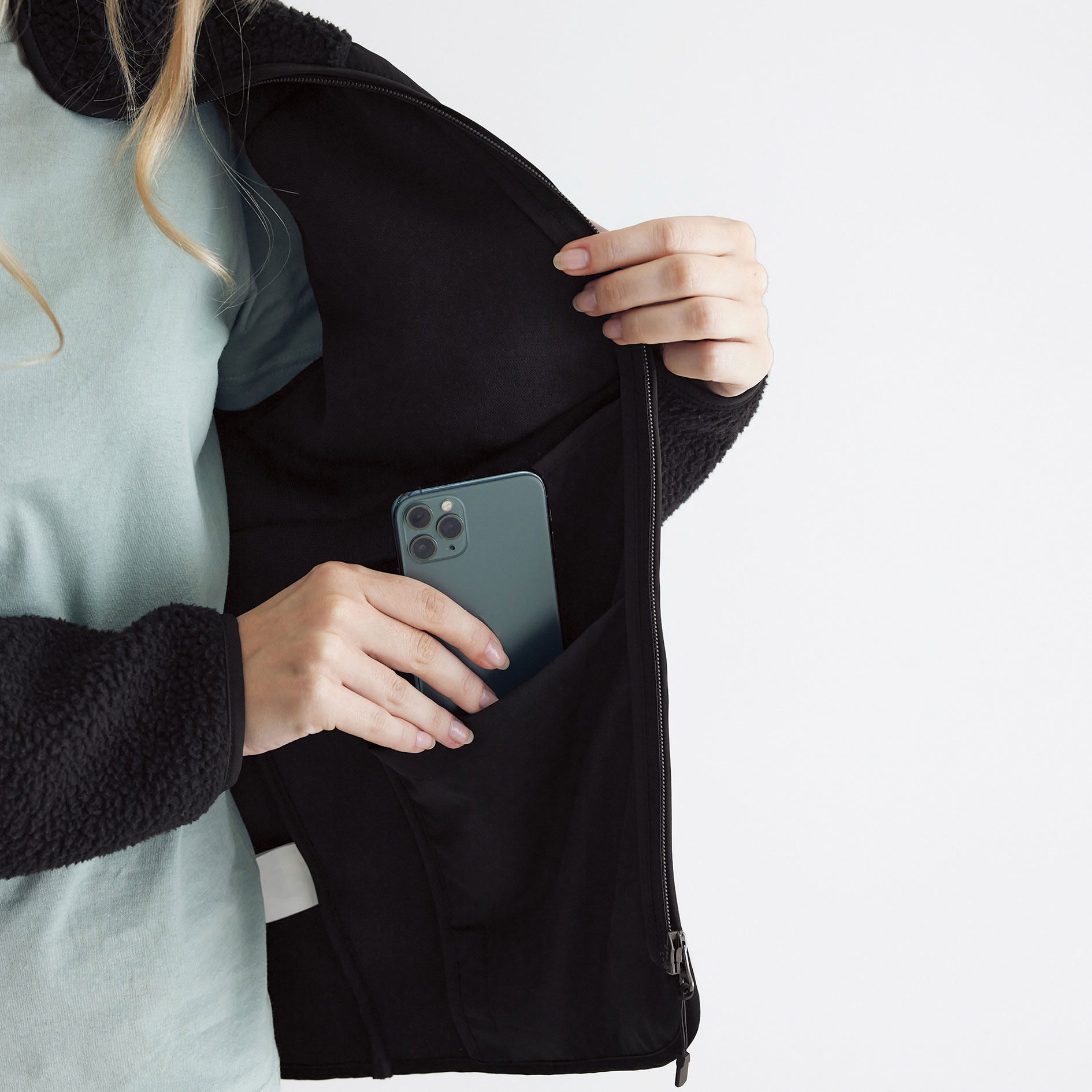 Iqoniq Diran pile fleece jacket, Black, large image number 7