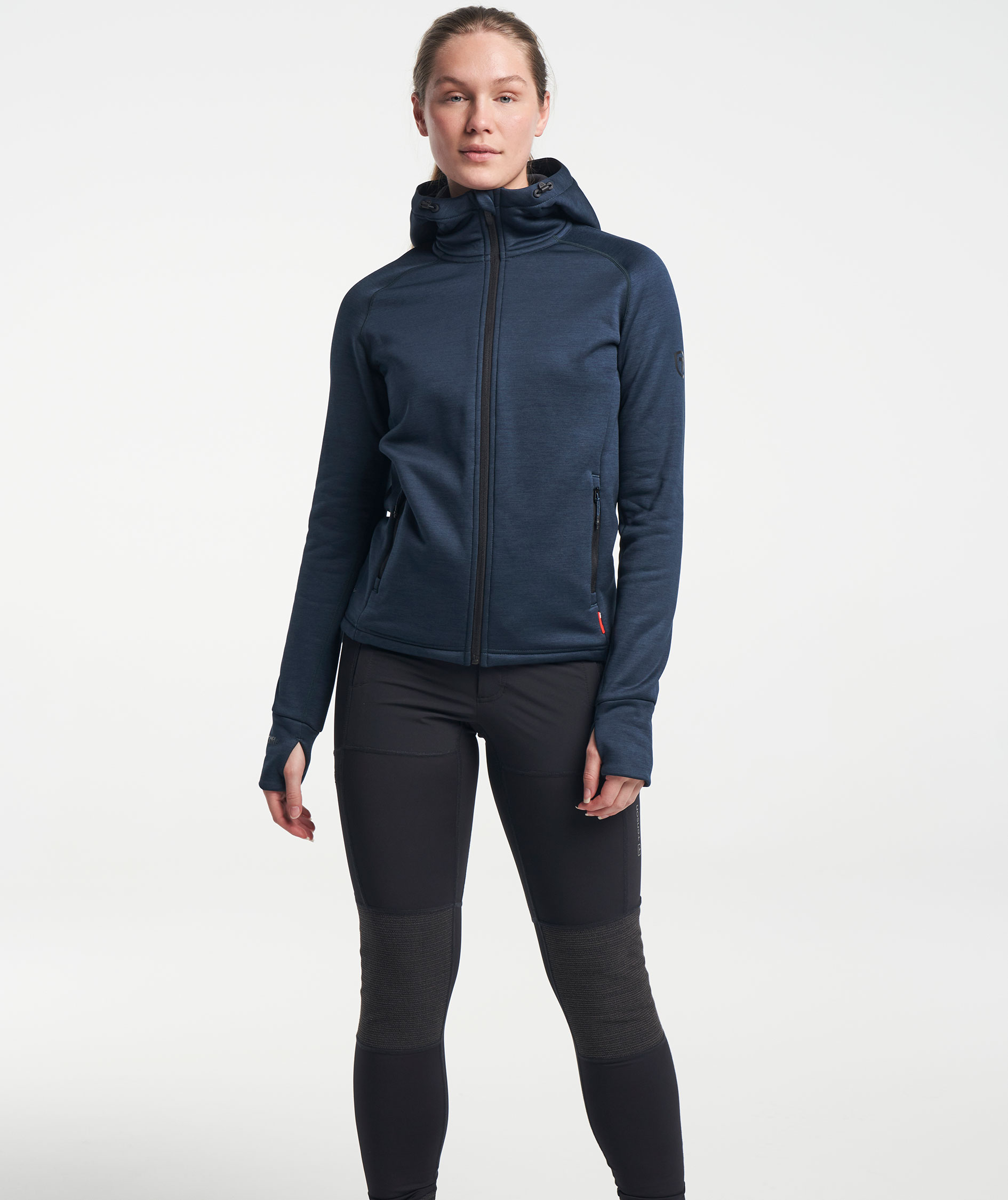 Tenson TXlite women's hoodie with full zipper, Dark blue