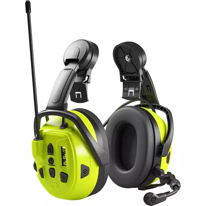 Hellberg Local 2 hörselkåpor med Bluetooth till hjälmmontering, Svart/Gul, Svart/Gul, large image number 0