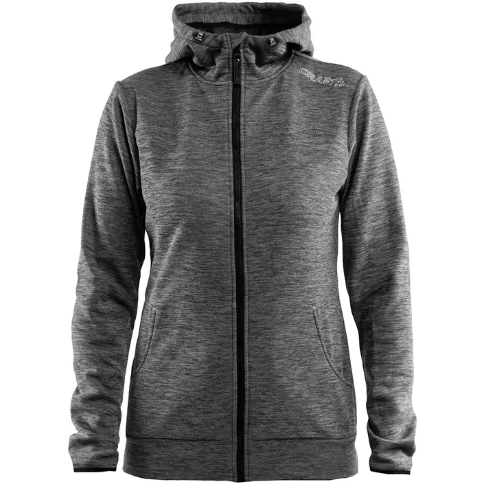 Craft Leisure women's hoodie with zipper, Dark Grey Melange, large image number 0