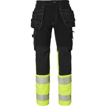 Top Swede craftsman trousers 312 full stretch, Black/Hi-Vis Yellow
