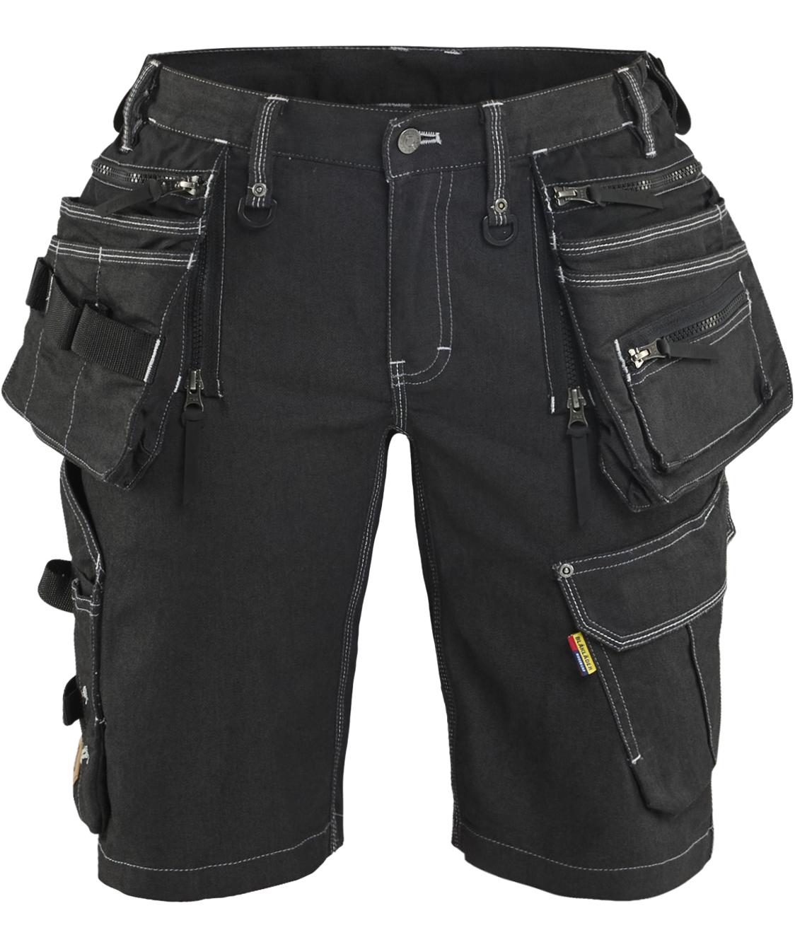 Bl&aring;kl&auml;der stretch hantverksshorts dam, Svart