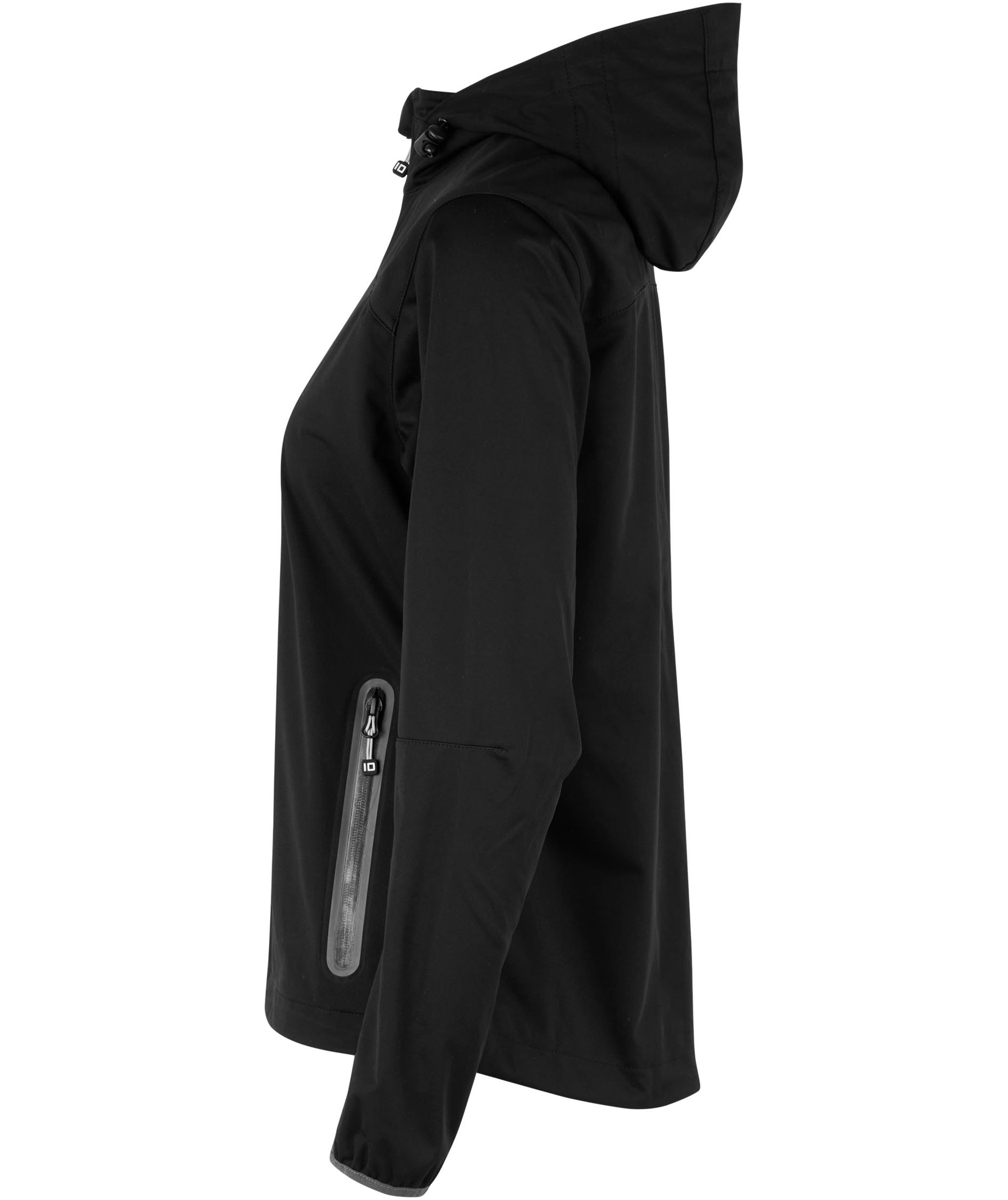ID dame lettvektssoftshelljakke, Svart, large image number 2