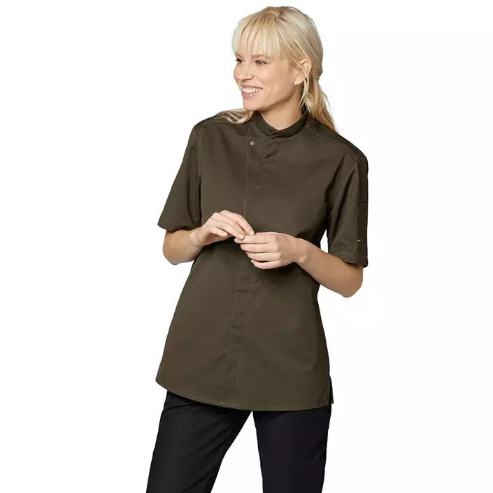 Kentaur short-sleeved  chefs-/server jacket, Olive Green, large image number 1