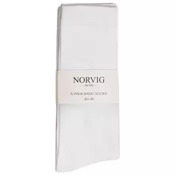 NORVIG Basic 5-pak strømper, Hvid