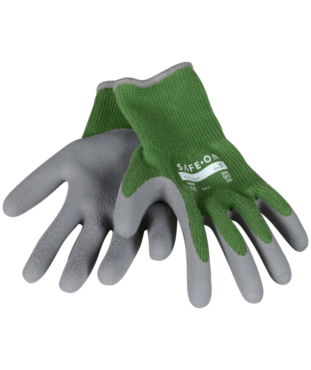 SAFE-ON MaxiGrap gloves, Grey/Green, large image number 2