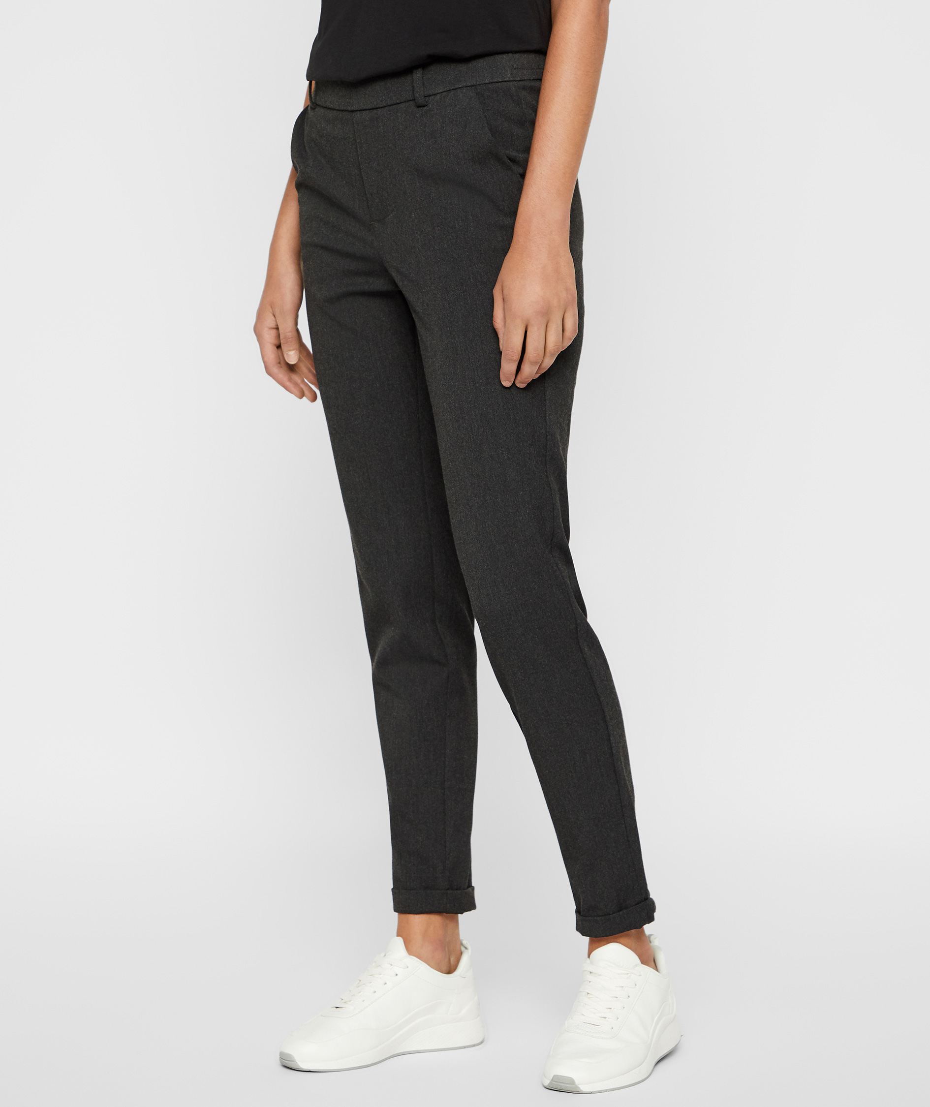 Vero Moda VMMAYA LOOSE SOLID women's trousers, Dark Grey Melange, large image number 6