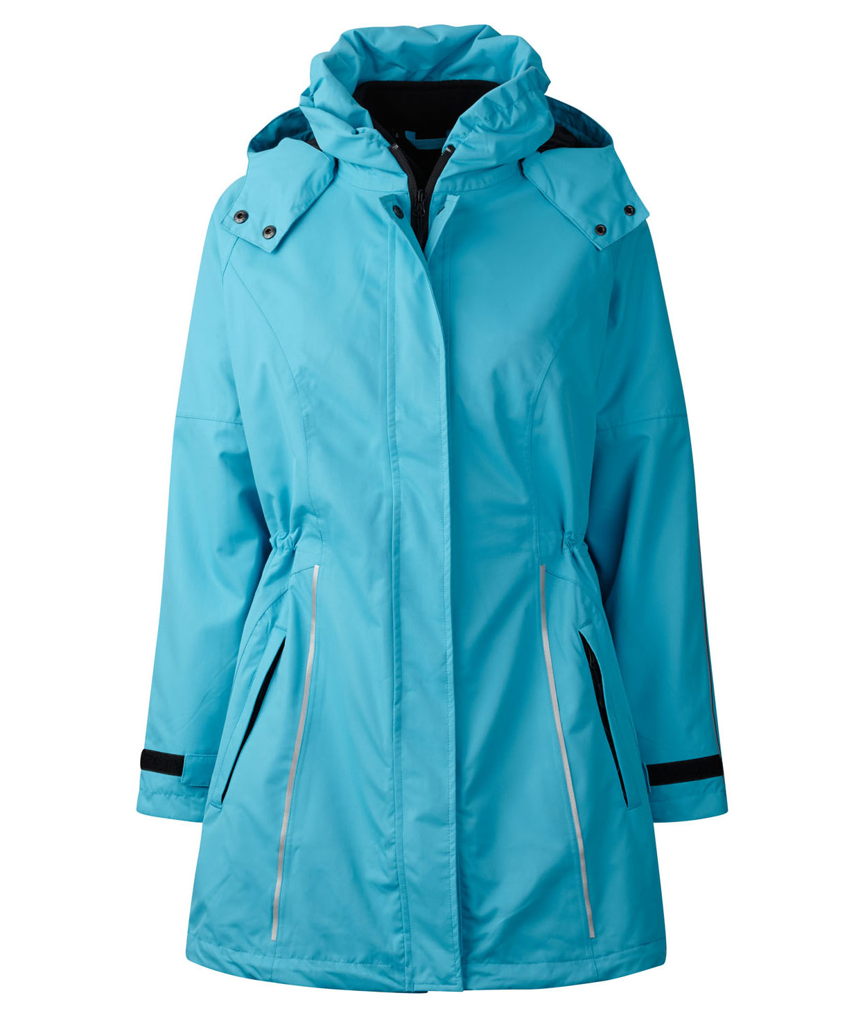 Xplor Care women's zip-in shell jacket with detachable hood, Aqua