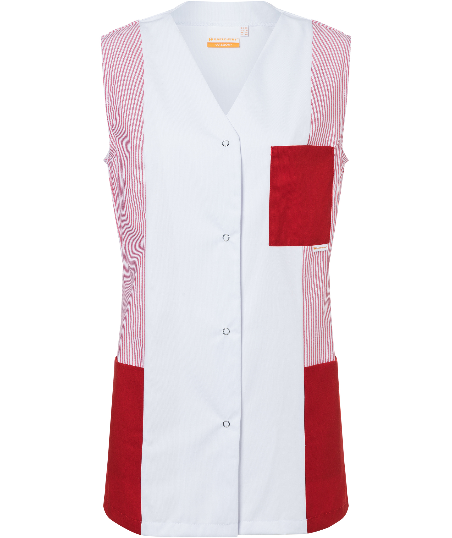 Karlowsky Sabrina Damen-Tunika ohne &Auml;rmel, White/red