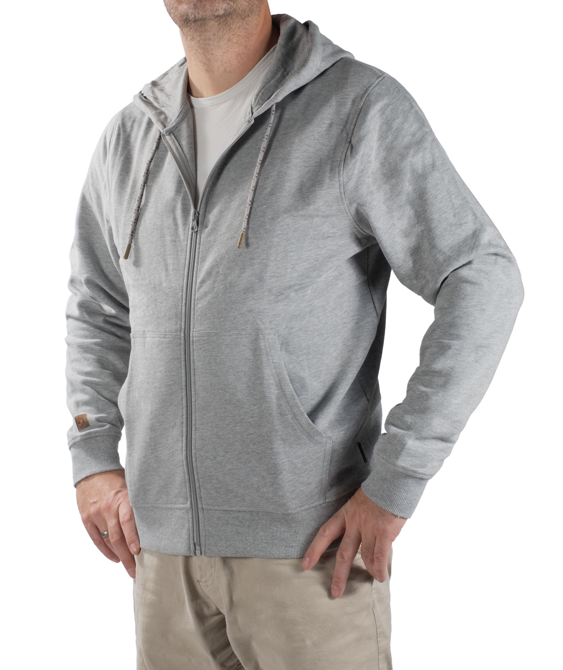 Westborn hoodie with zipper, Light Grey Melange, large image number 1