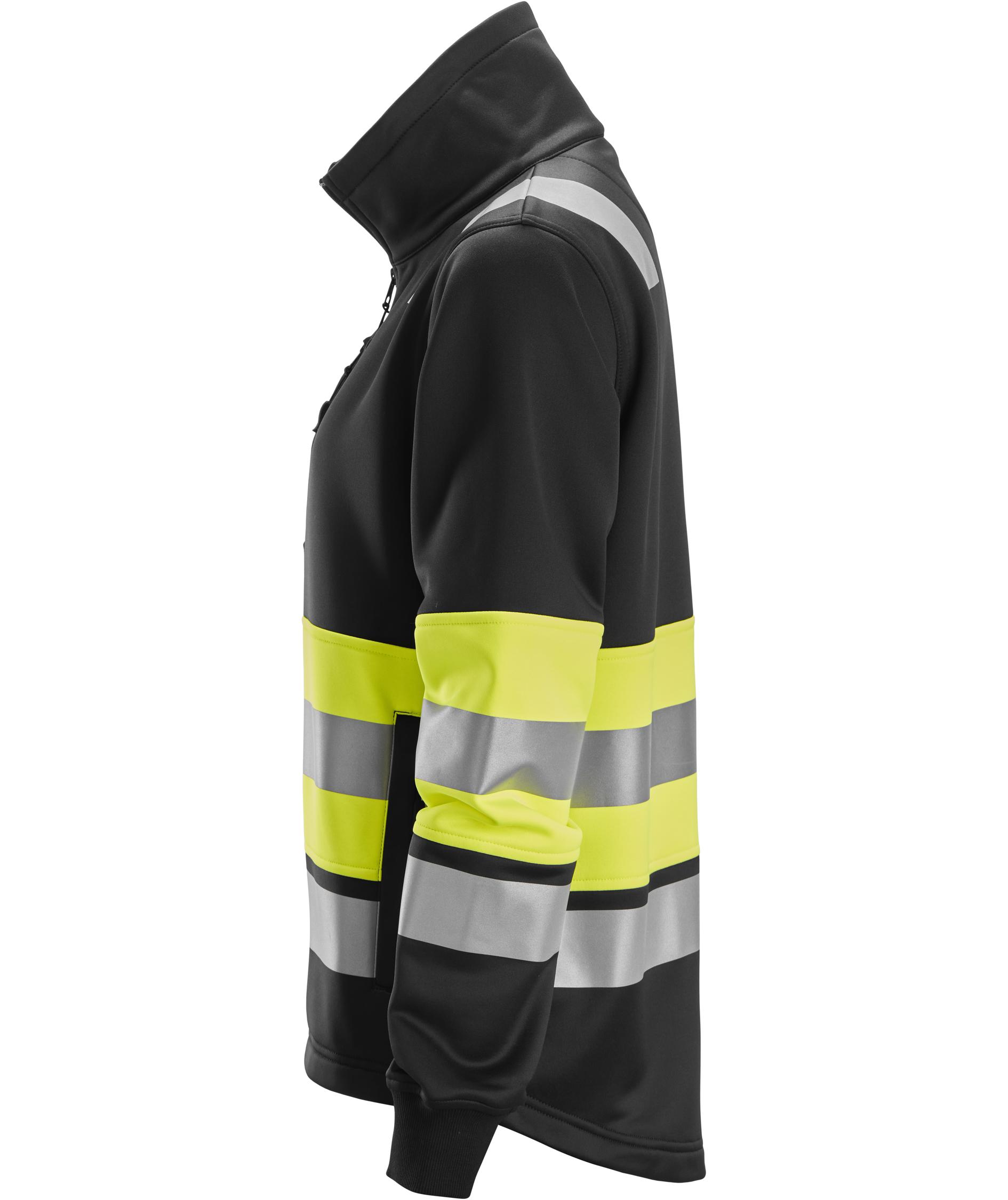 Snickers dame sweatjakke 8077, Hi-vis Gul/Svart, Hi-vis Gul/Svart, large image number 3