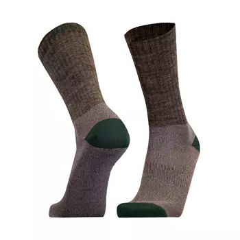 UphillSport Posio socks 2-pack with merino wool, Mid Grey/Green
