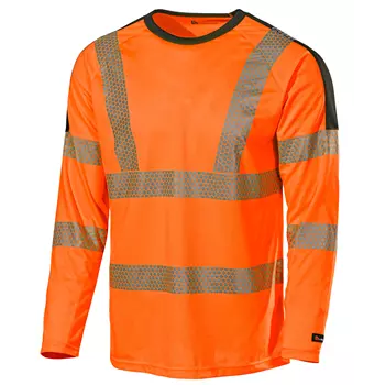 L.Brador 6121P langærmet t-shirt, Sort/Hi-vis Orange