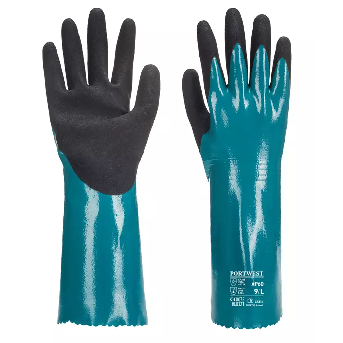 Portwest AP60 Sandy Grip Lite chemical gloves, Blue/Black, large image number 0