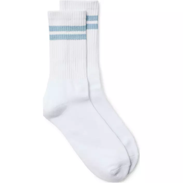 Vero Moda VMMEL STRIPE dame tennisstrømper, Snow White/Skyway, Snow White/Skyway, large image number 0