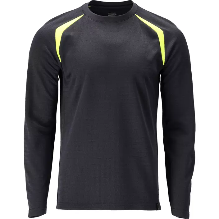 Mascot Accelerate Multisafe langærmet T-shirt, Mørk Marine/Hi-Vis Gul, large image number 0