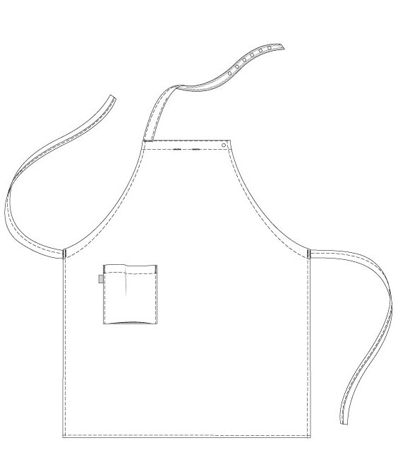 Segers 4579 bib apron with pocket, Dark navy