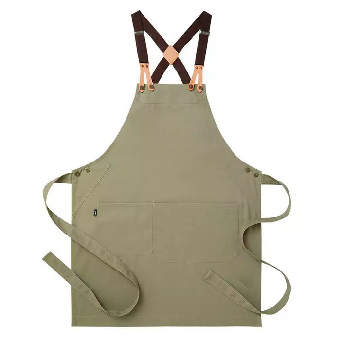 Segers bib apron with pocket, Khaki, Khaki, large image number 1