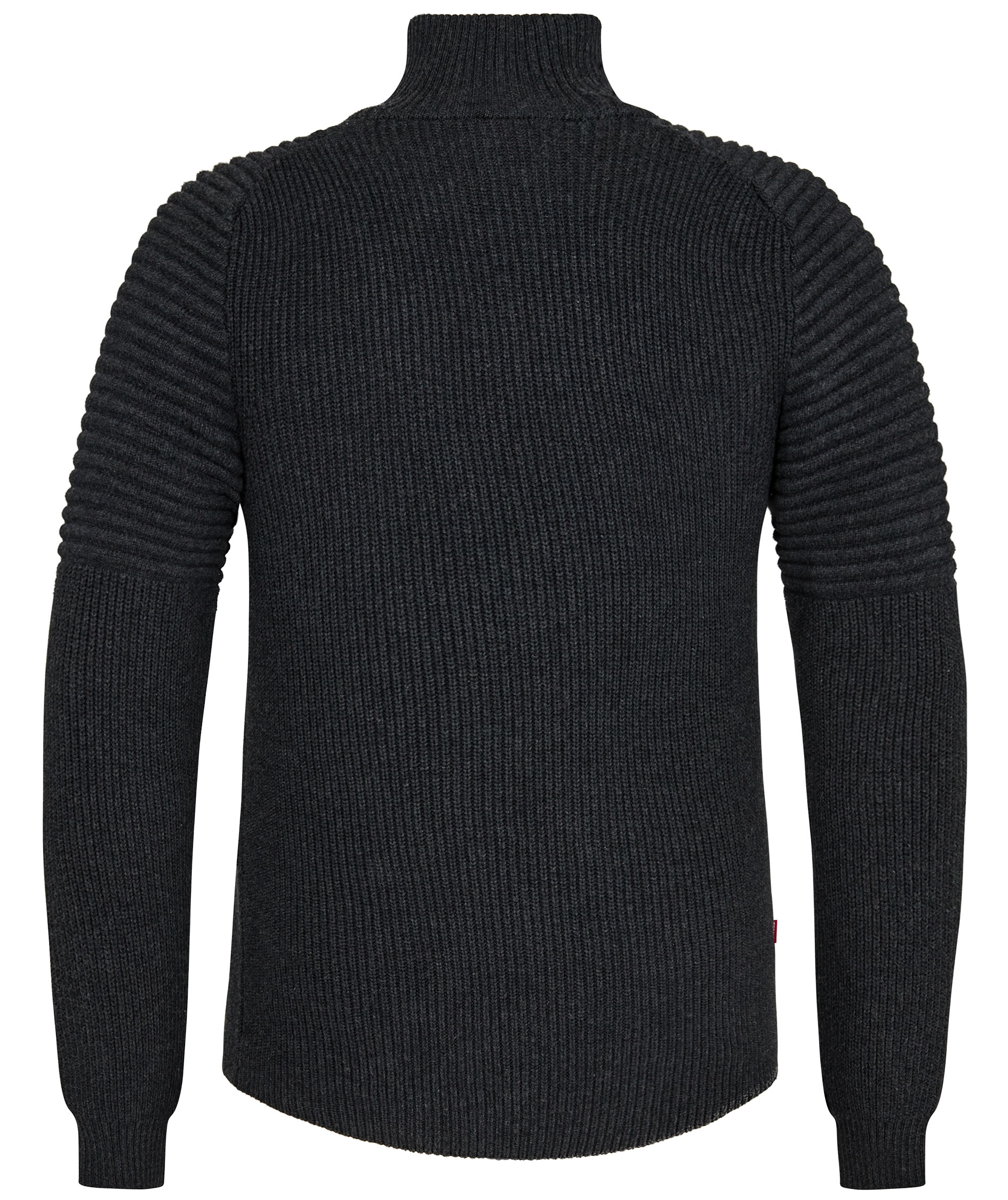 Engel Extend Strickpullover mit Rei&szlig;verschluss, Dunkelgrau Meliert