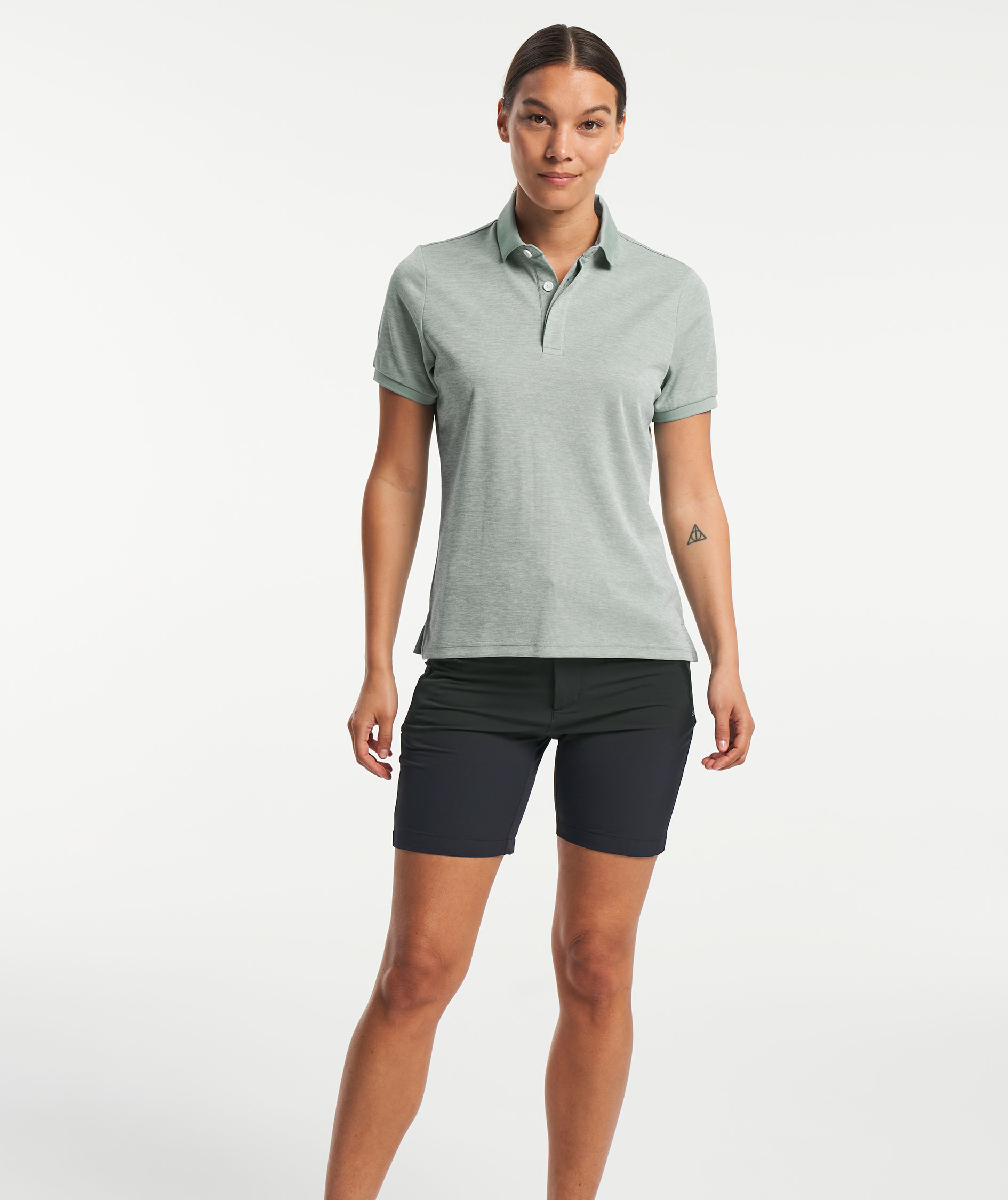 Tenson TXlite Melange womens polo shirt, Grey Green