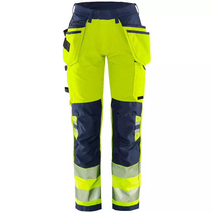 Fristads Green women's craftsman trousers 2664 GSTP full stretch, Hi-Vis yellow/marine, large image number 0