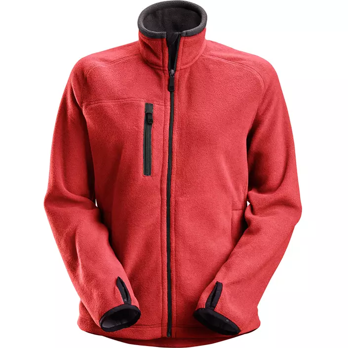 Snickers AllroundWork women's fleece jacket 8027, Chili red/black, large image number 0